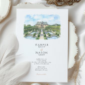 Oheka Castle New York Watercolor Wedding Einladung