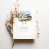 Oheka Castle New York Watercolor Wedding Einladung