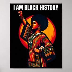 Ohene I Am Black History Month Amerikanischer Afro Poster