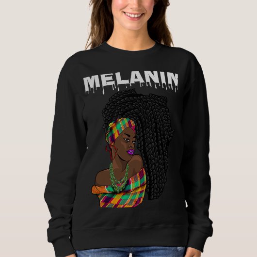 Oheneba Drippin Melanin Black Queen Pride Africa Sweatshirt (Vorderseite)