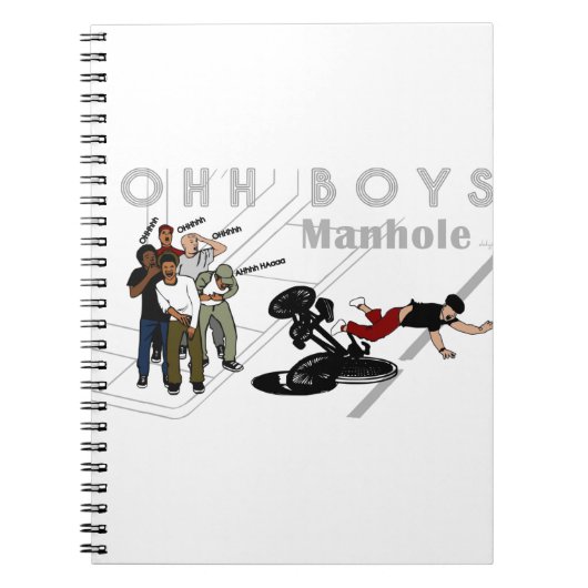 OHH BOYS - Der Mensch auf dem Fahrrad trifft ein M Notizblock (Vorderseite)