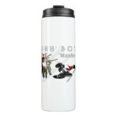 OHH BOYS - Der Mensch auf dem Fahrrad trifft ein M Thermosbecher (Vorderseite)