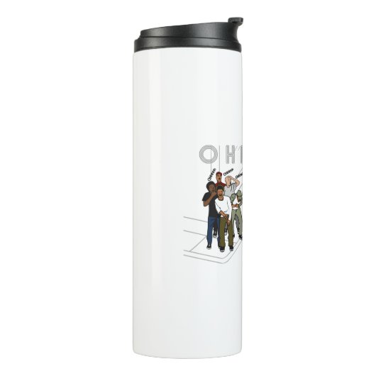 OHH BOYS - Der Mensch auf dem Fahrrad trifft ein M Thermosbecher (Nach links gedreht)