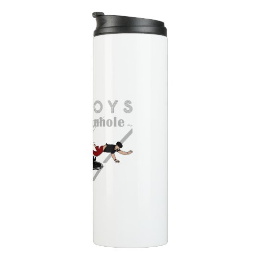 OHH BOYS - Der Mensch auf dem Fahrrad trifft ein M Thermosbecher (Nach rechts gedreht)