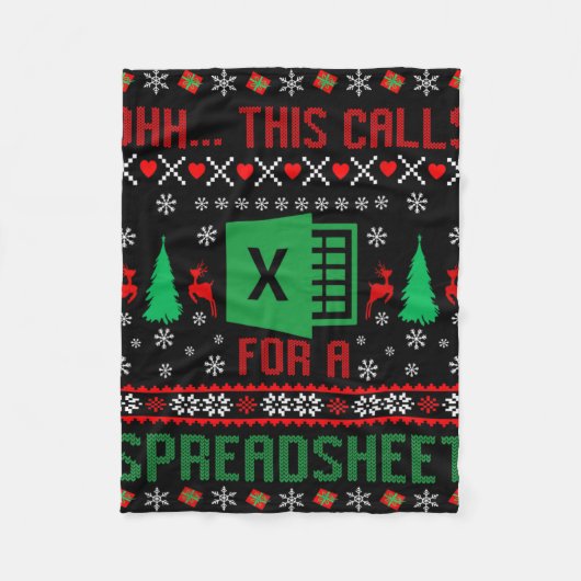 Ohh...das erfordert ein Spreadsheet Weihnachten Fleecedecke (Vorderseite)