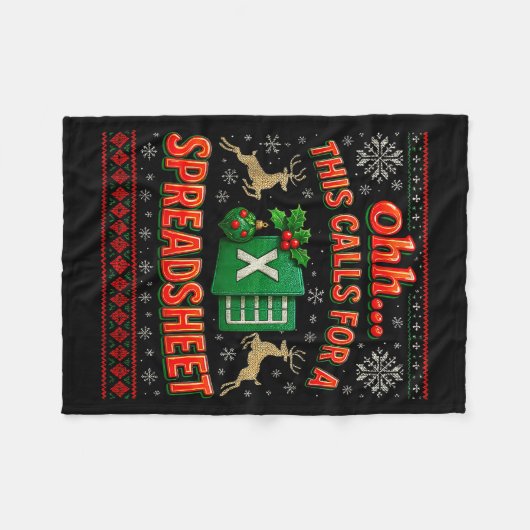 Ohh This Calls For A Spreadsheet Funny Holiday Quo Fleecedecke (Vorderseite (Horizontal))