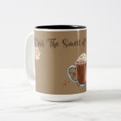 Ohhh THE SWEET SMELL OF COFFEE Zweifarbige Tasse (Vorderseite Links)