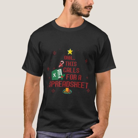 Ohhh This Calls For A Spreadsheet Ugly Christmas S T-Shirt (Vorderseite)