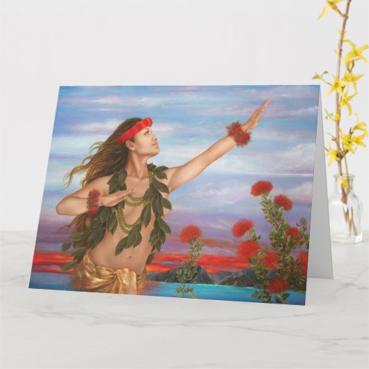 "Ohia and Lehua" von Lori Higgins. 8.5x11! Karte (Gelbe Blume)