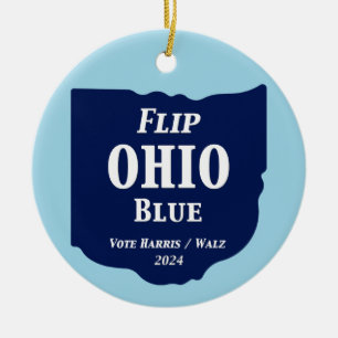 Ohio 2024 blau wählen keramik ornament