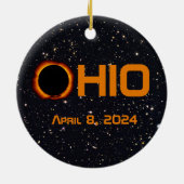 Ohio 2024 Gesamtsolarausstoß Keramik Ornament (Hinten)