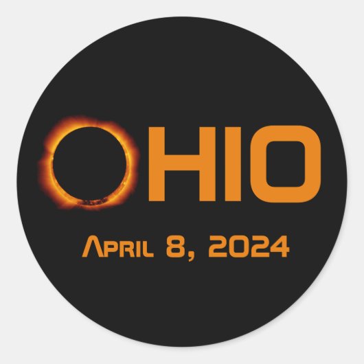 Ohio 2024 Gesamtsolarausstoß Runder Aufkleber (Vorderseite)
