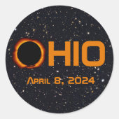 Ohio 2024 Gesamtsolarausstoß Runder Aufkleber (Vorderseite)