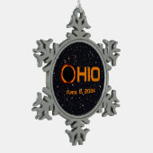 Ohio 2024 Gesamtsolarausstoß Schneeflocken Zinn-Ornament (Links)