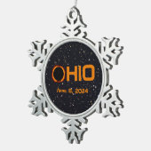 Ohio 2024 Gesamtsolarausstoß Schneeflocken Zinn-Ornament (Rechts)