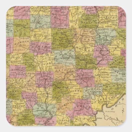 Ohio 3 quadratischer aufkleber (Vorderseite)