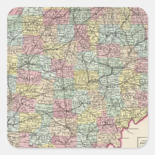 Ohio 6 quadratischer aufkleber (Vorderseite)