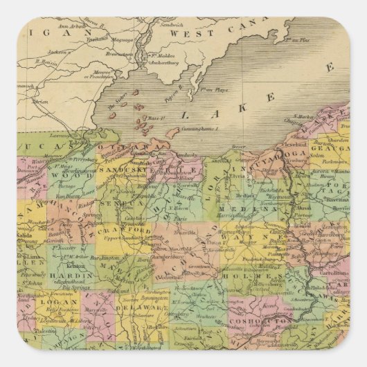 Ohio 7 quadratischer aufkleber (Vorderseite)