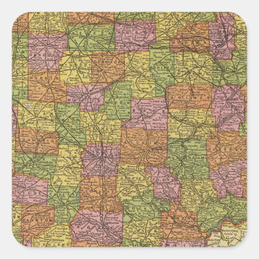 Ohio 7 quadratischer aufkleber (Vorderseite)