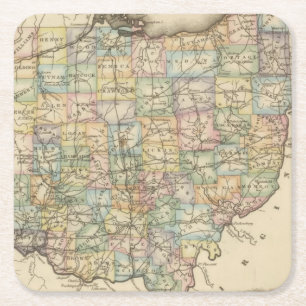 Ohio 8 rechteckiger pappuntersetzer