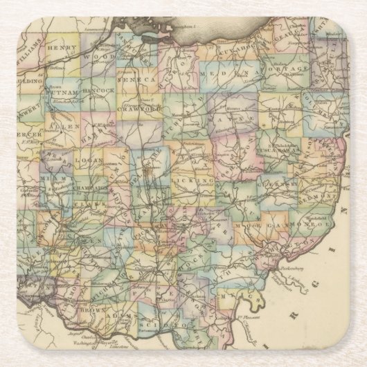 Ohio 8 rechteckiger pappuntersetzer (Vorderseite)