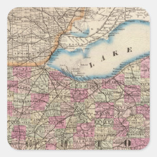 Ohio 9 quadratischer aufkleber