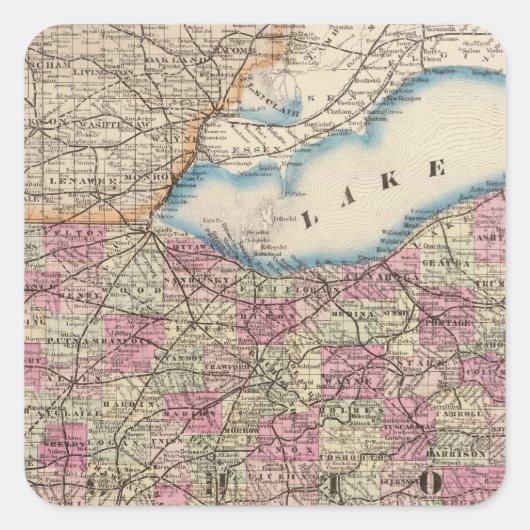 Ohio 9 quadratischer aufkleber (Vorderseite)