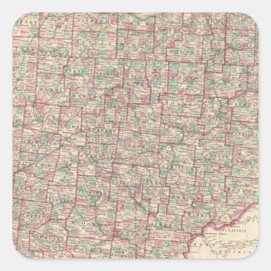 Ohio 9 quadratischer aufkleber (Vorderseite)