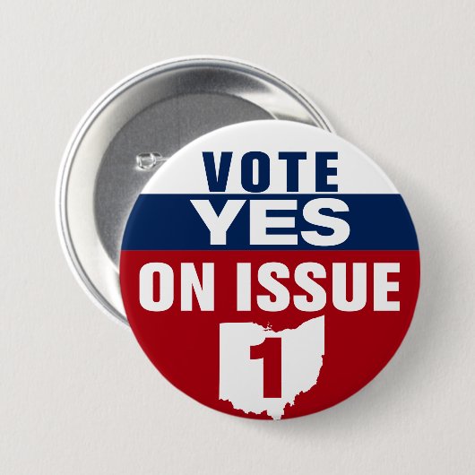 Ohio-Abstimmung Ja zur Frage 1 Button (Vorne & Hinten)