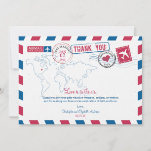 Ohio Air Mail Wedding Vielen Dank Dankeskarte