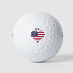 Ohio American Flag Herz Golfball