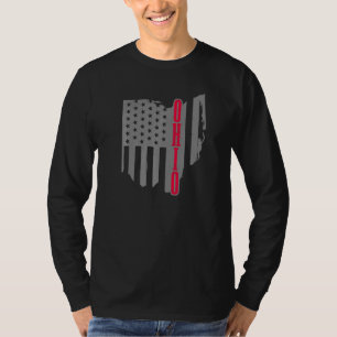 Ohio American Flag Staat Map Pride Patriotic 4th O T-Shirt