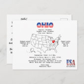 Ohio American Staat auf einer Karte und nützliche (Vorne/Hinten)