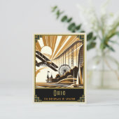 Ohio | Art Deco Postkarte (Stehend Vorderseite)