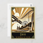 Ohio | Art Deco Postkarte (Vorne/Hinten)