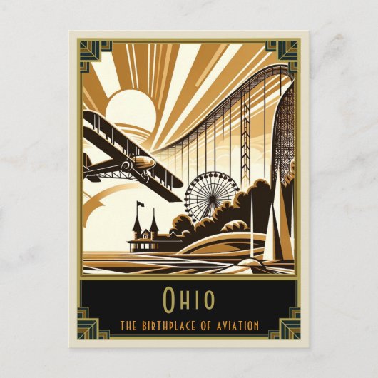 Ohio | Art Deco Postkarte (Vorderseite)