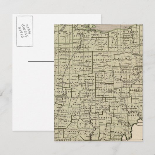 Ohio Atlas Map Postkarte (Vorne/Hinten)