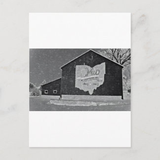 Ohio Barn im Winter Postkarte
