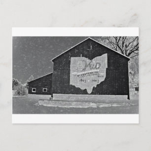 Ohio Barn In Winter Postkarte