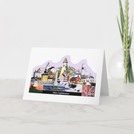 Ohio beleuchtet Collagensonnenuntergang Karte (Vorderseite)