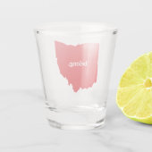 Ohio Belong Staat Karte Schnapsglas (Rückseite)
