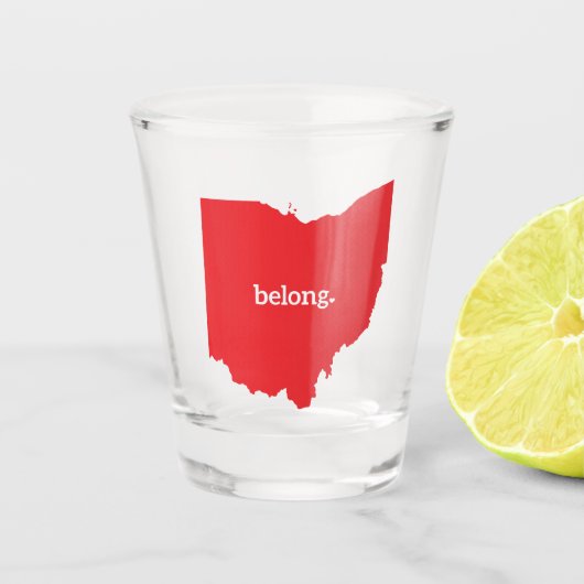 Ohio Belong Staat Karte Schnapsglas (Vorderseite)