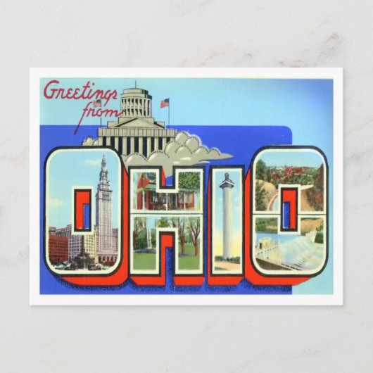 Ohio Big Letters Postcard Postkarte (Vorderseite)