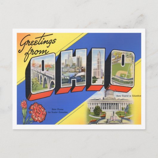 Ohio Big Letters Postcard Postkarte (Vorderseite)