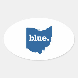 OHIO BLAUER STAAT OVALER AUFKLEBER