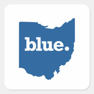 OHIO BLAUER STAAT QUADRATISCHER AUFKLEBER