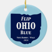 Ohio Blue im Jahr 2024 gedreht Keramik Ornament (Hinten)