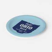 Ohio Blue im Jahr 2024 gedreht Pappteller (Schrägansicht)