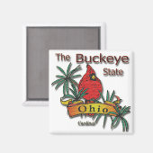 Ohio Buckeye Kardinal Magnet (Vorderseite/Rückseite)