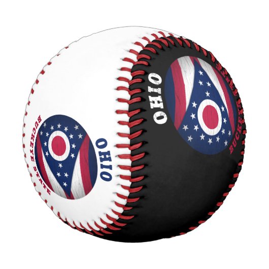OHIO BUCKEYE STAAT FLAG BASEBALL (Schrägansicht)
